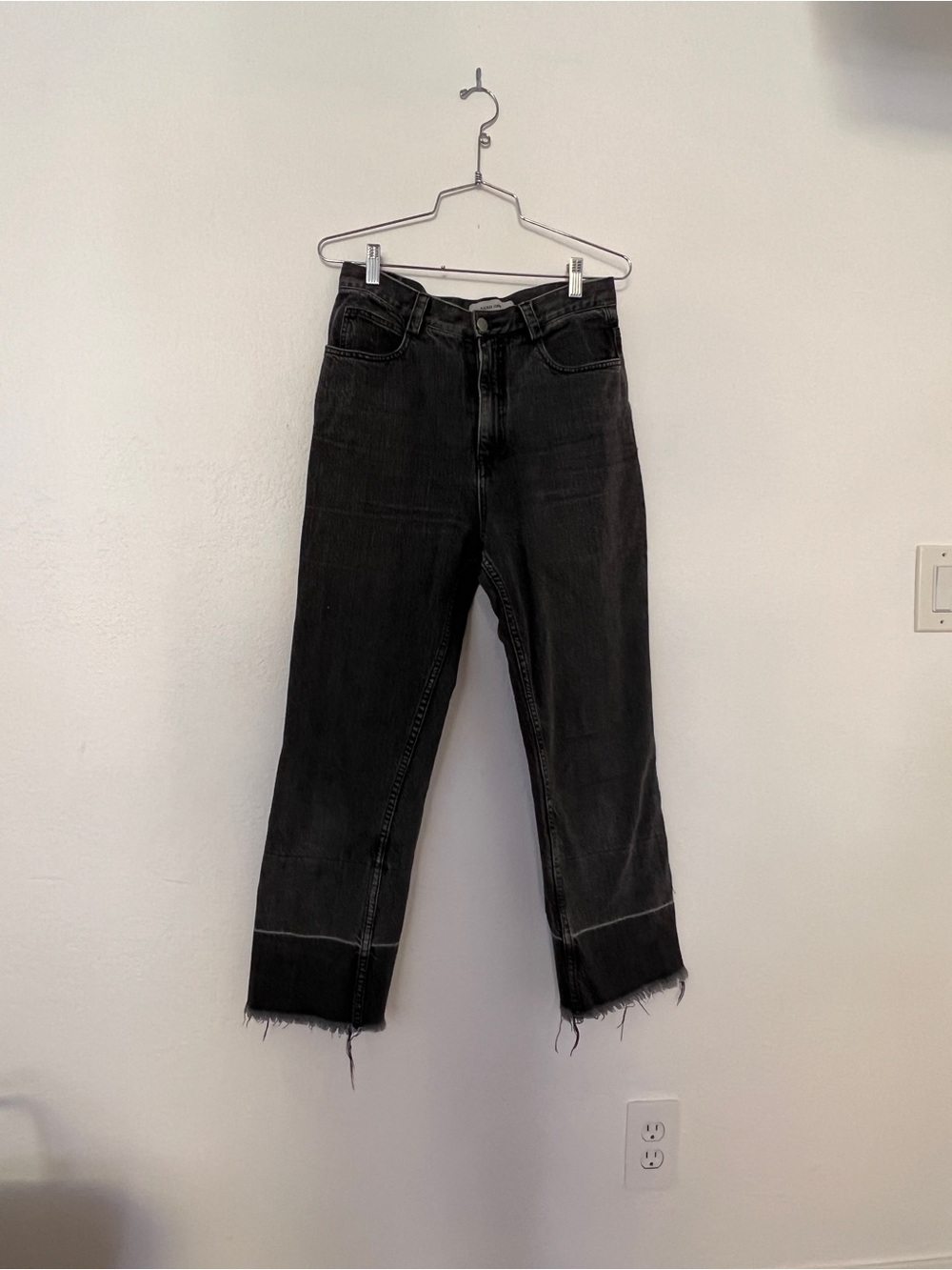 Rachel Comey Black Cropped Raw-Hem Straight Jeans